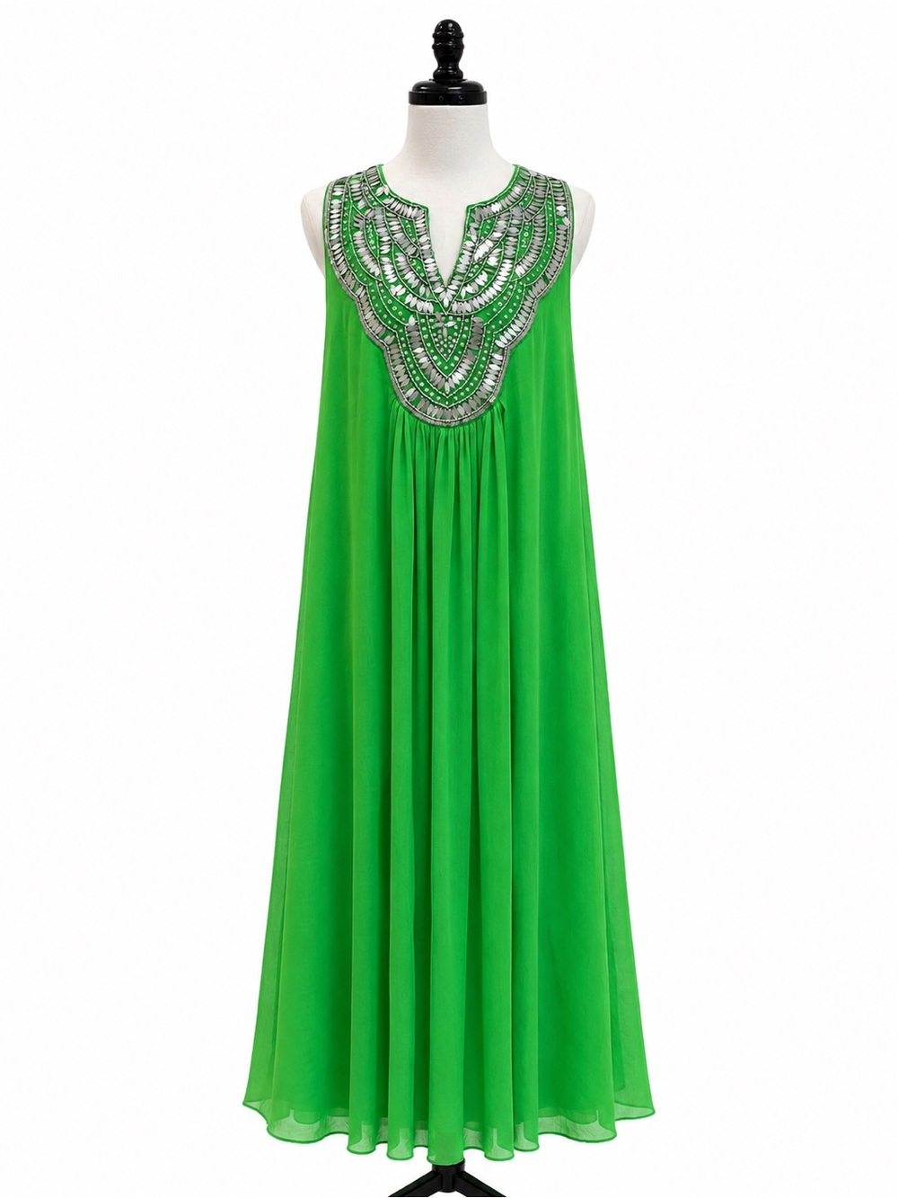 Ashro Emerald Green Dress with Label Detail